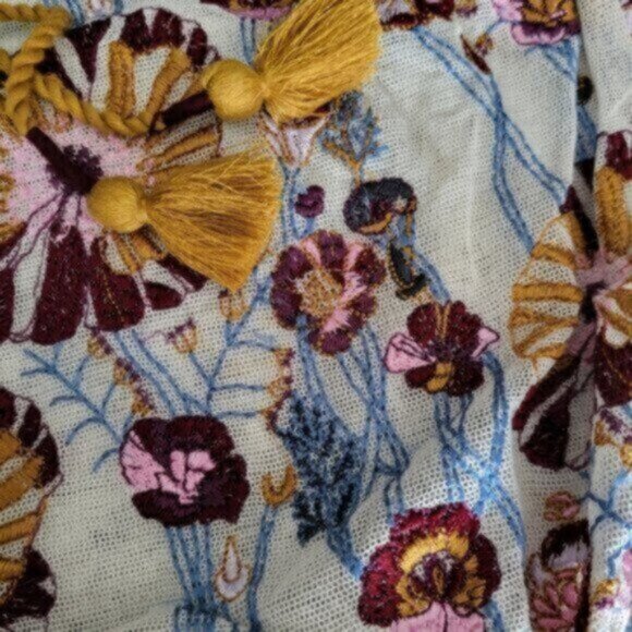 FREE PEOPLE PLUM COMBO "DAY DATE" EMBROIDRED Bloom Core Cottage Core Bodysuit - Picture 3 of 10